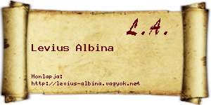 Levius Albina névjegykártya